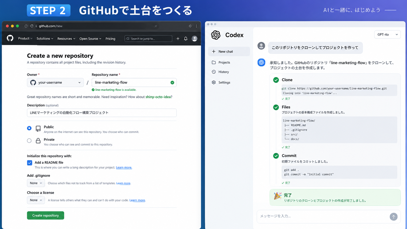 GitHubで土台をつくる